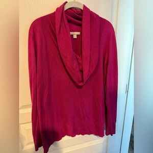 New York & Company | Fuchsia Cowl Neck Sweater - Size L